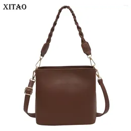 Shoulder Bags XITAO All Match High Quality One Messenger Bag Woven Double Root Soft Surface Small Fresh 2024 Style GWJ2242