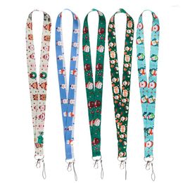 Keychains FI2 Christmas Rope Strap Keychain Neck Lanyard For Keys Butterfly Flowers Long Phone USB Hanging Ornaments Anti-Lost Hang