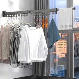 Hangers Extendable Clothesline Retractable Clothes Hanger Rack Folding Wall Laundry Coat Shelves Cloth Drying