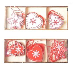 Christmas Decorations 24 Pcs Decoration Set Wooden Theme Hanging To Decorate