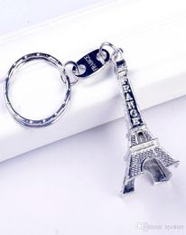 Vintage Eiffel Tower Keychain stamped Paris France Tower pendant key ring gifts Fashion key chain Gold Sliver Bronze1414029