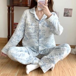 Women's Sleepwear 2024 Pyjamas Suit Thick Warm Cardigan Winter Pyjamas Sets Long Sleeve Autumn Home Clothes