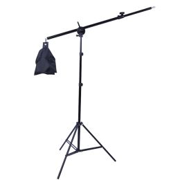 Monopods Sh Photo Studio 2m 2in1 Light Stand with 1.4m Boom Arm and Empty Sandbag for Supporting Softbox Lighting Photography Tripod