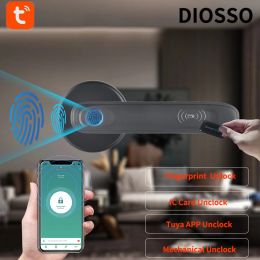 Lock App Locks Door Tuya Entrance Mobile Smart Fingerprint Outdoor Magnetic Android Bluetooth Handle Gate Hotel Outdoor Deadbolt