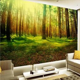 Wallpapers Natural Scenery Sun Shine 3D HD Large Wall Mural Forest Po Paper Living Room Landscape Home Improvement