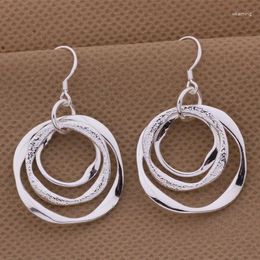 Dangle Earrings Production Silver Color Charm Women Lady Valentine's Gift Circles Jewelry Wedding Party