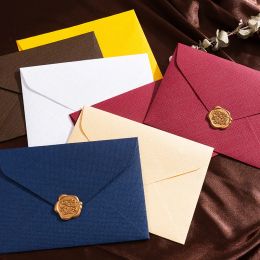 Envelopes 50pcs/lot Highgrade Envelope Western Style Linen Texture Paper Postcards Envelopes for Wedding Invitations Business Stationery