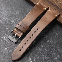 Watch Bands Handmade Horwen US Chromexcel Leather Watchbands Natural Soft Wrap Straps 18mm 20mm 22mm Vintage Men's Bracelet