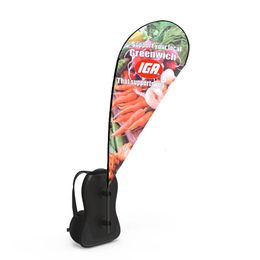 Advertising Custom Teardrop Backpack Flag Promotion Walking Feather Banner Lightweight Fibreglass Pole with Bag 240322