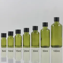 Storage Bottles Empty Round Luxury Cosmetic Packaging Bottle 10ml Glass Essential Oil Olive Colour Spray