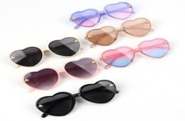 Kids sunglass fashion girls bees Uv protection sun glasses children love heart mirror beach sunglasses A66821747166