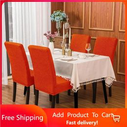 Chair Covers Stretch Textured Grain Dining Slipcover (Set Of 4 Orange) Wedding
