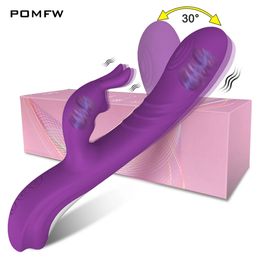 15 Speeds Powerful Dildo Vibrator Female Rabbit G Spot Clitoris Stimulator Mimic Finger Wiggling Sex Toy for Womans Masturbator 240403