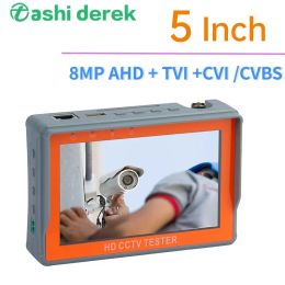 Display 5 Inch IV5 CCTV Camera Tester 8MP AHD TVI CVI Monitor PTZ Support PAL/NTSC Video Signals HD Coaxial UTP Cable Testing Monitor