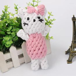 Dog Apparel 1PC Molar Biting Rope Toy Woven Cat Doll Creative Pet Cotton