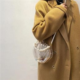 Carpets Designer Shell Women's Crossbody Bag Luxury Pearl Chain Shoulder Bags Transparent Handbag And Purse Female Brand Evening