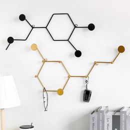 Nordic Ins Iron Creative Key Rack Hooks Wall Hanging Decoration Coat Hat Storage Rack Minimalist Chemical Element Metal Hanger