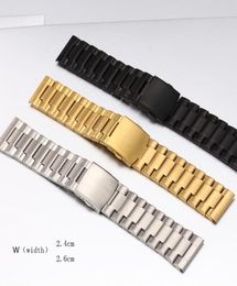 Watch Bands DZ 24CM 26CM Strap Silver Black Gold Stainless Steel Men039s With Big Case Bracelet1839606