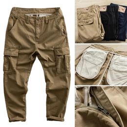 Men's Pants Heavyweight Cotton Work Wear For Men High Quality Dense Multi Pockets Cargo Trousers Spring Autumn Fashion Straight