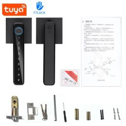 Lock Tuya/TTLOCK APP Control Door Locks Biometric Fingerprint Lock Smart Intelligent Door Lock Passcode Key Digital Electric Lock