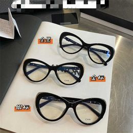 2024 Designer fashion New luxury designer sunglasses CH3405 internet celebrity ins with the same cat eye glasses frame female personality flat lens trend