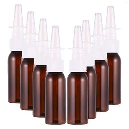 Storage Bottles 8 Pcs Glass Spray Bottle Round Shoulder Nasal Sprayer Empty Small Travel