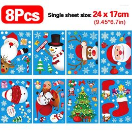 Window Stickers 1 Set Removable Static Christmas Combination Glass Sticker Colourful Retail Store Decorations Year Exquisite