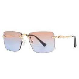 2024 Top designers 10% OFF Luxury Designer New Men's and Women's Sunglasses 20% Off decorative frameless square Colour male female leopard head metal 2379Kajia