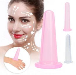 2pcsset Silicone Jar Vacuum Cuppings Cans for Body Neck Facial Massage Suction Cans Anti Cellulite Cups Set Health Care Tool 00482304317