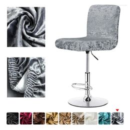 Chair Covers 2/4 Pcs High Stool Shiny Velvet Fabric Cvoers Swivel Stretch Soft Bar Cover For Dining Room Seat Case