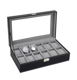 Watch Boxes Cases 61012 Slots Box Case Rings Chain Necklace Holder Storage Organiser Jewellery Display PU Leather Casket Saat Tr4001005