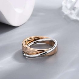 New Men's Double Ring Coloured Ring Made of Precise Steel, Simple Couple's Birthday Matching Ring