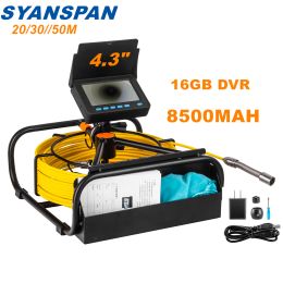Readers Pipe Inspection Camera with Dvr 16gb Ft Card,syanspan Sewer Drain Industrial Endoscope Ip68 8500mha Battery 10/20/30/50m