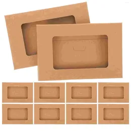 Gift Wrap 10 Pcs Kraft Paper Window Envelope Box Postcard White Envelopes Letter Size Storage Container