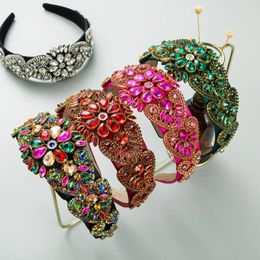 Hair Clips Fashion Flower Super Sparkling Baroque Headband Trendy Light Luxury High End Style Rhinestone Accessories