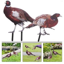 Garden Decorations Pheasant Decoration Yards Decorative Stake Insert Accessory Sign Ornament
