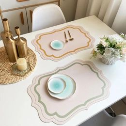 Table Mats Waterproof Vintage Placemat Decoration PU Leather Heat Insulation Nordic Non-Slip Mat Dining