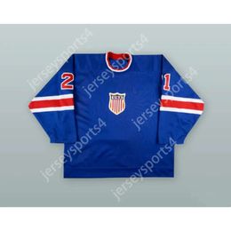 Gdsir Custom BRYAN SMOLINSKI 21 USA NATIONAL TEAM BLUE HOCKEY JERSEY NEW Top Ed S-M-L-XL-XXL-3XL-4XL-5XL-6XL