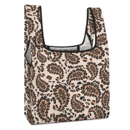 Shopping Bags Customised Printed Foldable Bag Double Strap Handbag Brown Unique Decor Tote Casual Woman Grocery Custom Pattern