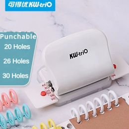 Punch 6 Hole Paper Punch for A4 A5 B5 Handheld 5 Sheet Capacity 6mm Metal Hole Puncher Stationary School Office Supplies Paper Punches