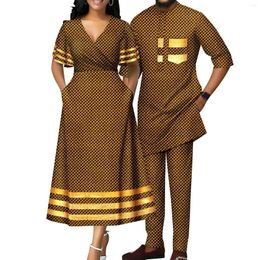 Ethnic Clothing Dashiki African Lovers Suit Party Husband And Wife Clothes For Couple Men Women 2 Pieces Set Wedding