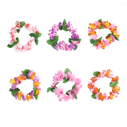 Decorative Flowers 6 Pcs Aldult Banquet Garlands For Decor Tropical Hawaii Floral Headband