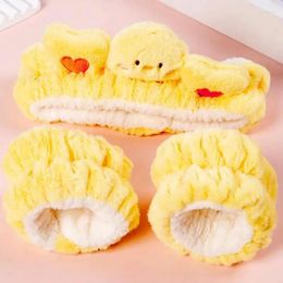 Hair Accessories 3pcs/set Of Autumn And Winter Super Cute Yellow Chicken Plush Band Wash Face Pressure For Daily Life
