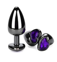 Sex Toys Anal Plug Metal Set 3 Pcs Heart Shaped Base With Jewellery Birth Stone Buttanalplay Rose Jewel Sex Butt Plug Jun5 SH190738651480