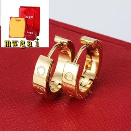مع صندوق Box Titanium Steel 18K Rose Gold Designer Stud for Women Simplesite Fashion Simply Orchans Orrings Jewelry Gifts