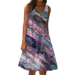 Casual Dresses Women's Dress Cute Sleeveless Print Slip Beach Skirt Sundress Vestidos De Fiesta Elegantes Para Mujer 2024 In
