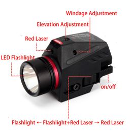 150 lumens bottom mounted flashlight red laser flashlight 20mm