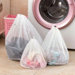 Laundry Bags 3 Size Drawstring Bra Underwear Socks Foldable Mesh Bag Household Clothes Care Accessories Dirty