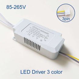 AC85-265V Driver Adapter Lighting 18-24W 25-36-50W 100-120-150W Transformer for 3color LED Ceiling Light Replacement