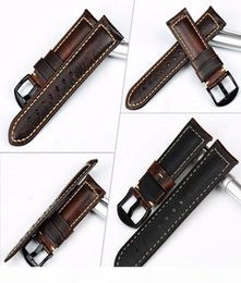 Maikes Watch Accessories Watch Band 20mm 22mm 24mm 26mm Special Oil Wax Leather Watch Strap Watchbands For Panerai Iwc Y190709027044370